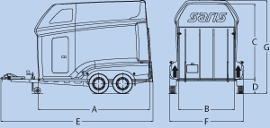 <span style='color: #000080;'>Horse Trailer Type - Dimension (mm) and Weights (kg)</span>